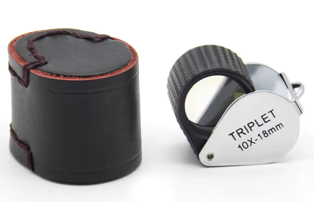 Fable 10X Magnification Triplet Professional Handheld Portable Pocket Gem Diamond Loupe 